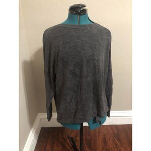 Barefoot Dreams CozyChic Ultra Lite Slouchy Pullover in Carbon, size M
